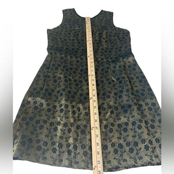 Vintage Shimmer Whimsigoth Floral Sleeveless Fairy Sheath Dress Y2K Tradwife 12 - Picture 11 of 13